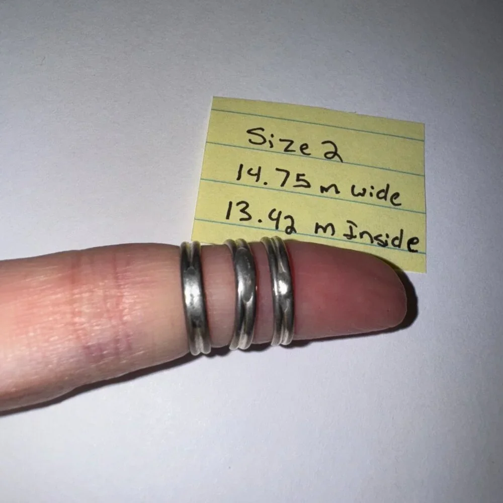 Sterling Silver Thin Double Band Ring, Size 2